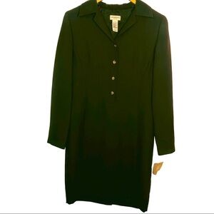 NWT Liz Claiborne Deep Green Button Front Mini Dress Size 8